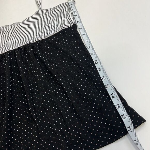 A’Gaci Women’s Black White Striped and Polka Dot Tie Strap Tank Top Size Large - Picture 4 of 5